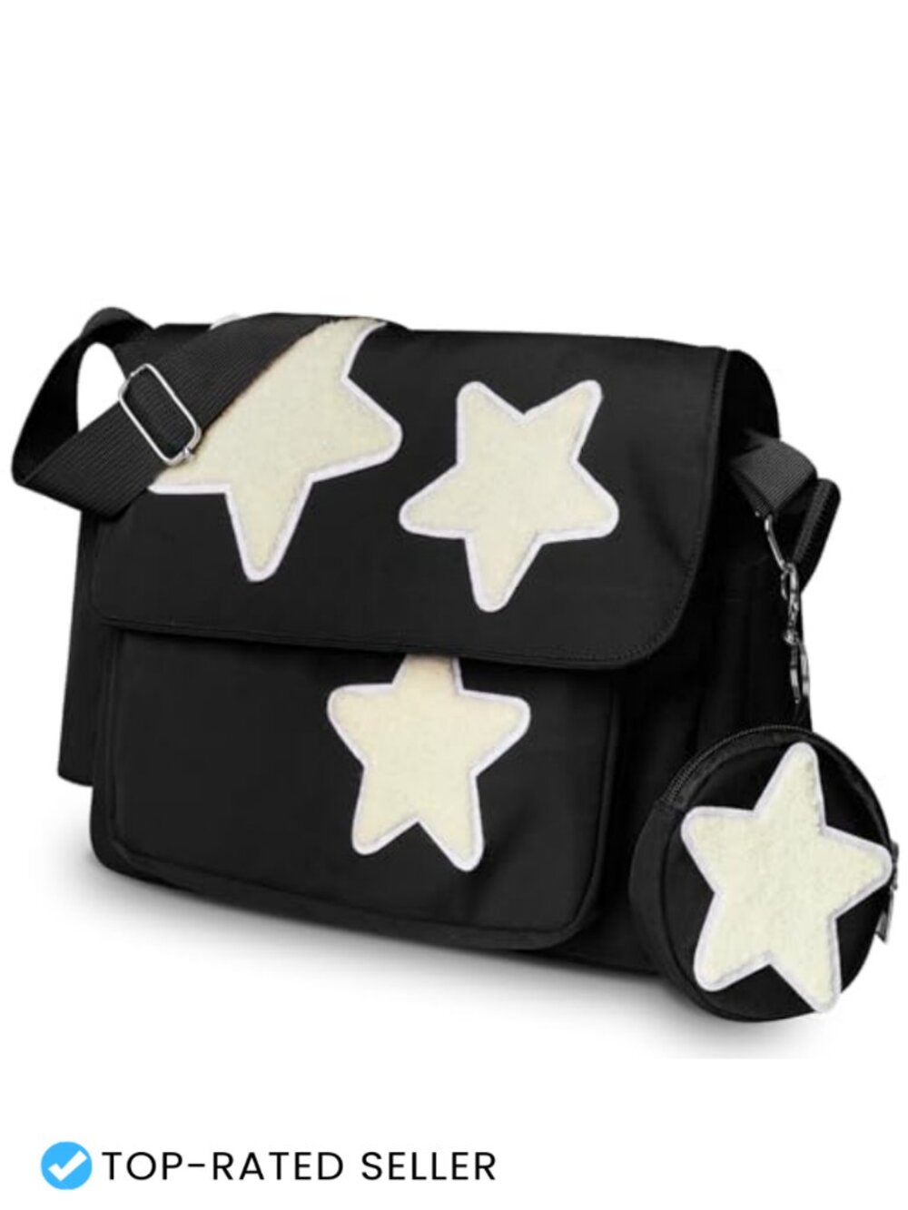 Y2K Messenger Bag for Women Oxford Cloth Lightweight Tote Purse with Coin Pouch